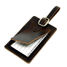 Load image into Gallery viewer, Leather Business Card Luggage Tag