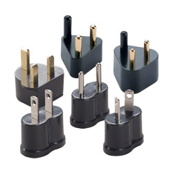 Non-Grounded Adaptor Plugs - P6B - Set of 6 | Types A, B, C, D, E, and F