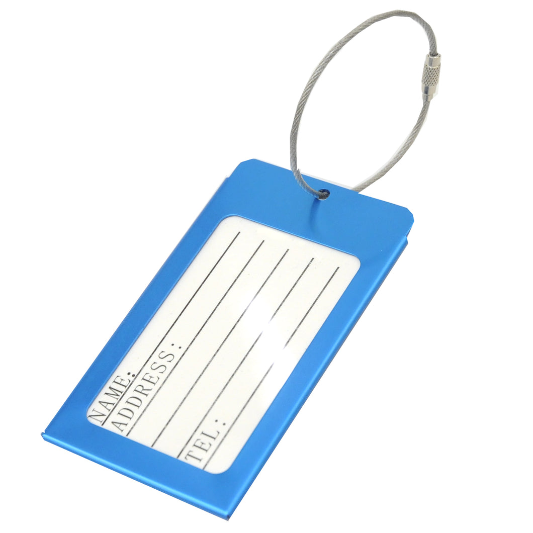 Metal Luggage Tag with Cable